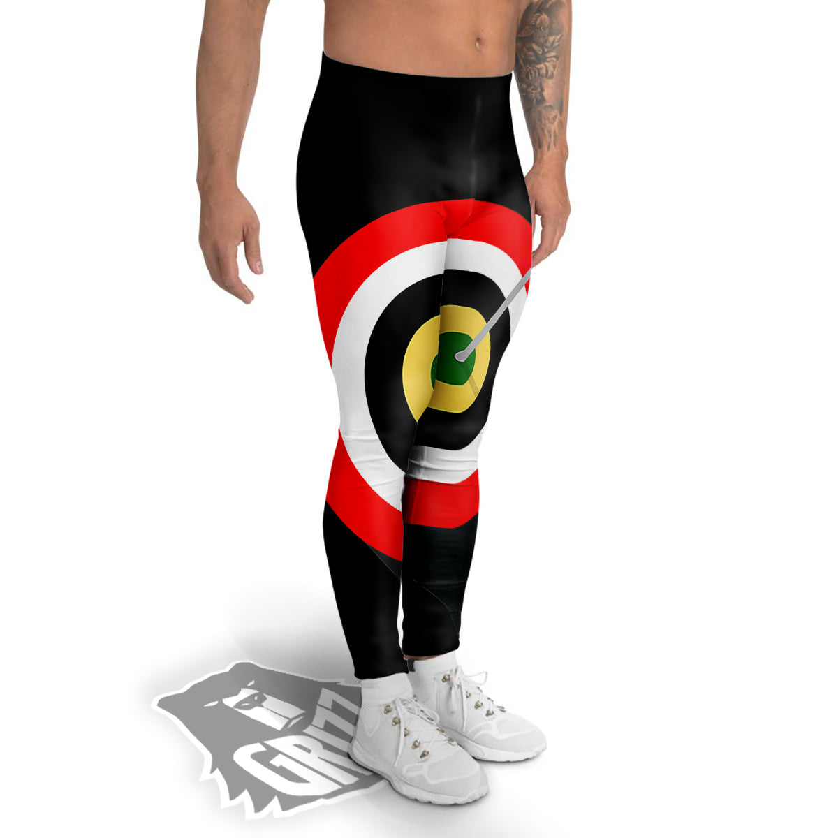 Darts Bullseye Print Men's Leggings-grizzshop