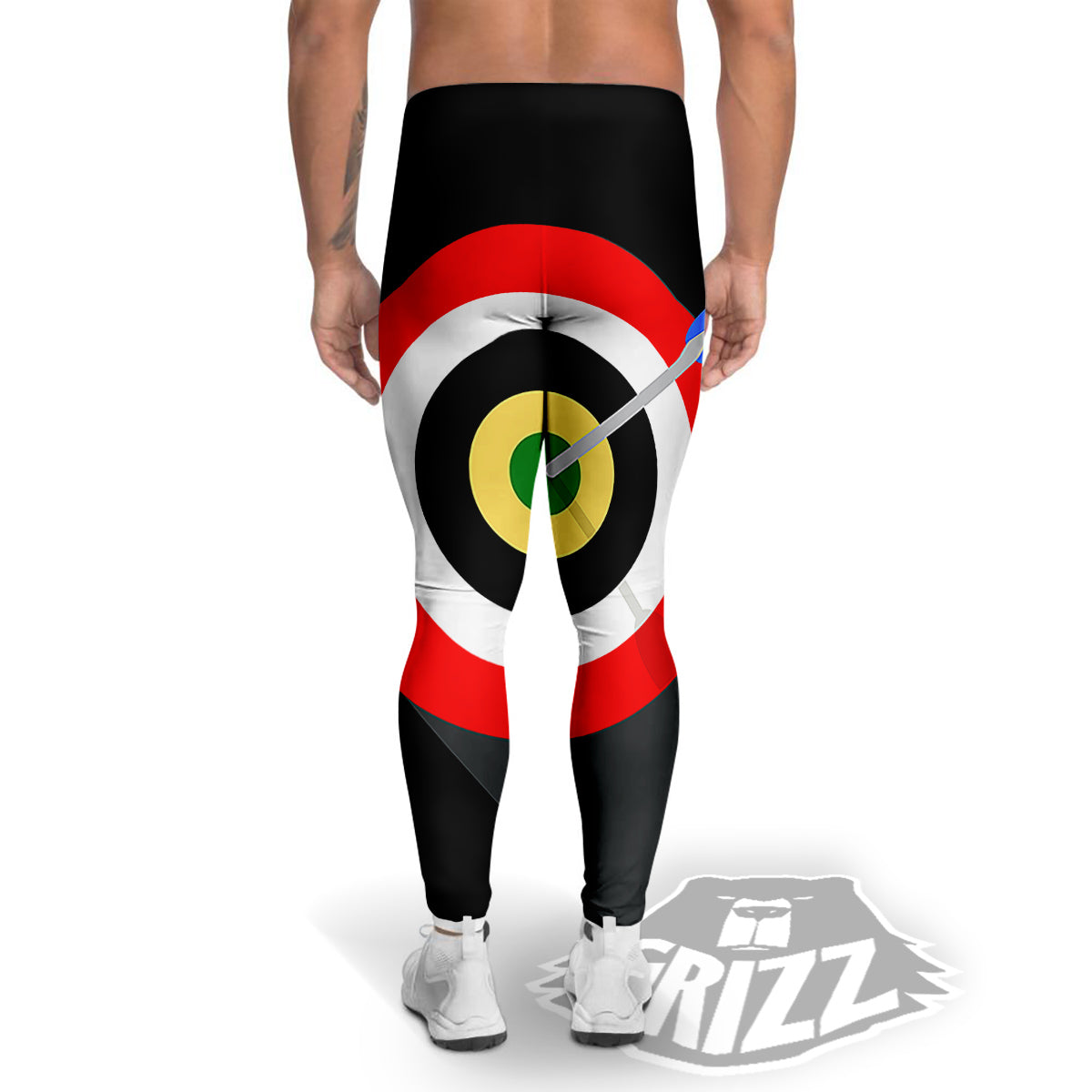Darts Bullseye Print Men's Leggings-grizzshop