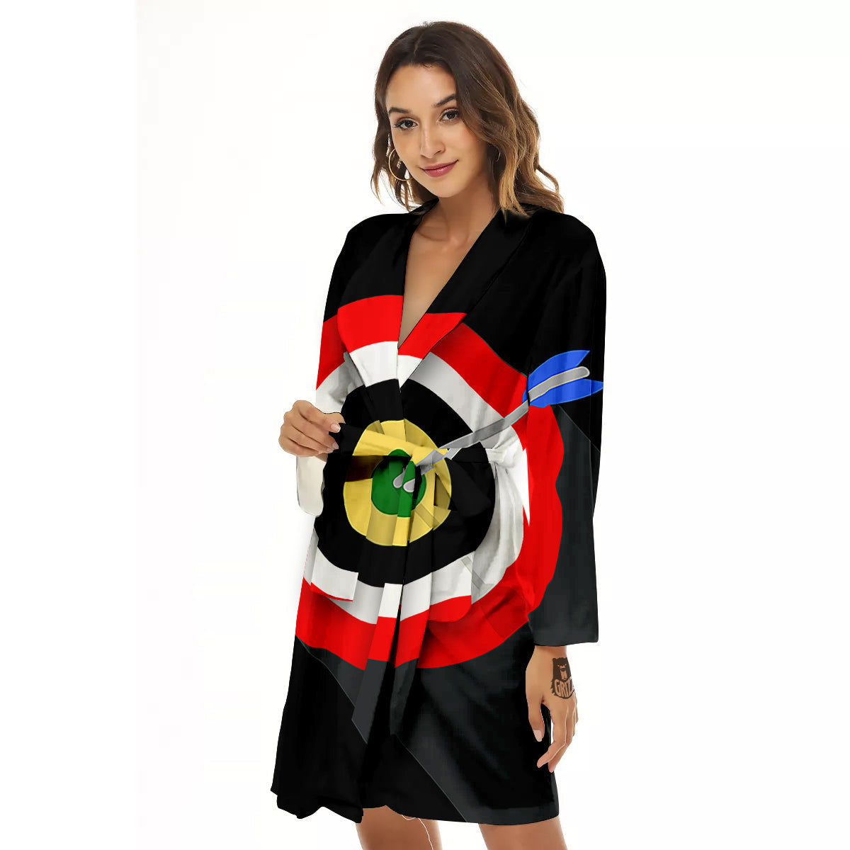 Darts Bullseye Print Women's Robe-grizzshop