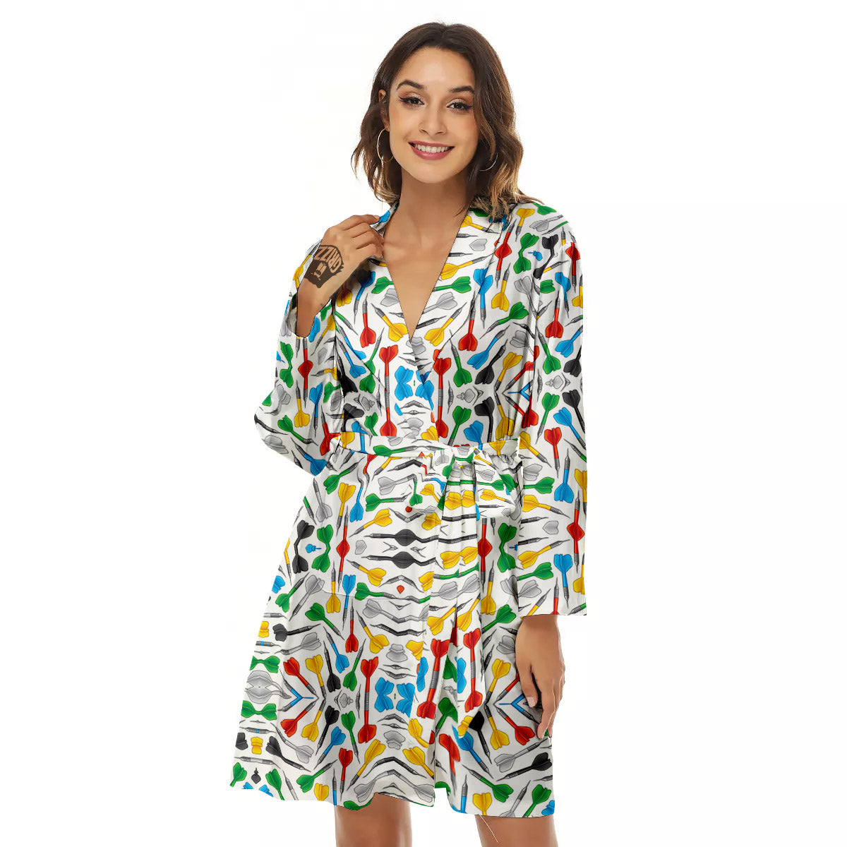 Darts Colorful Print Pattern Women's Robe-grizzshop