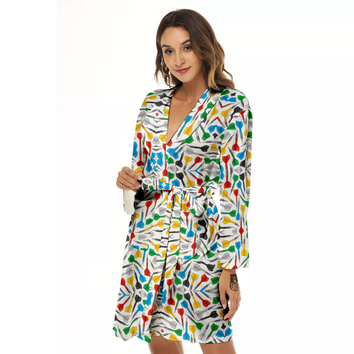 Darts Colorful Print Pattern Women's Robe-grizzshop