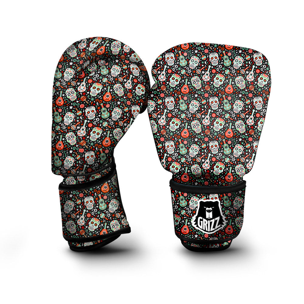 Day Of The Dead Calaveras Print Pattern Boxing Gloves-grizzshop
