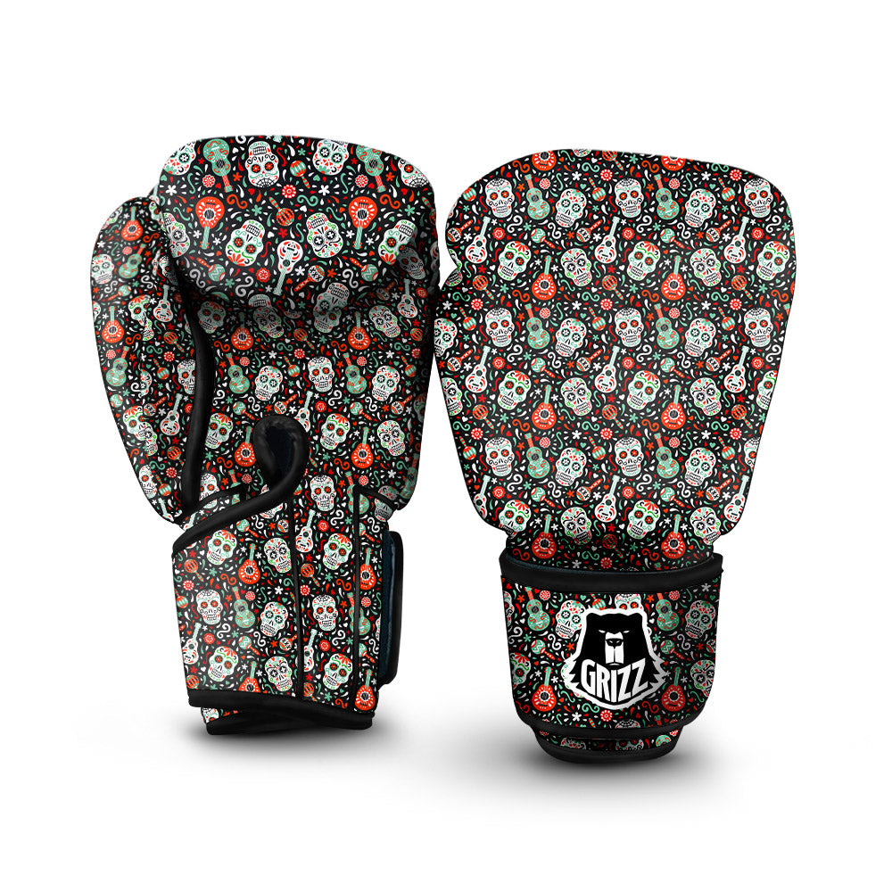 Day Of The Dead Calaveras Print Pattern Boxing Gloves-grizzshop