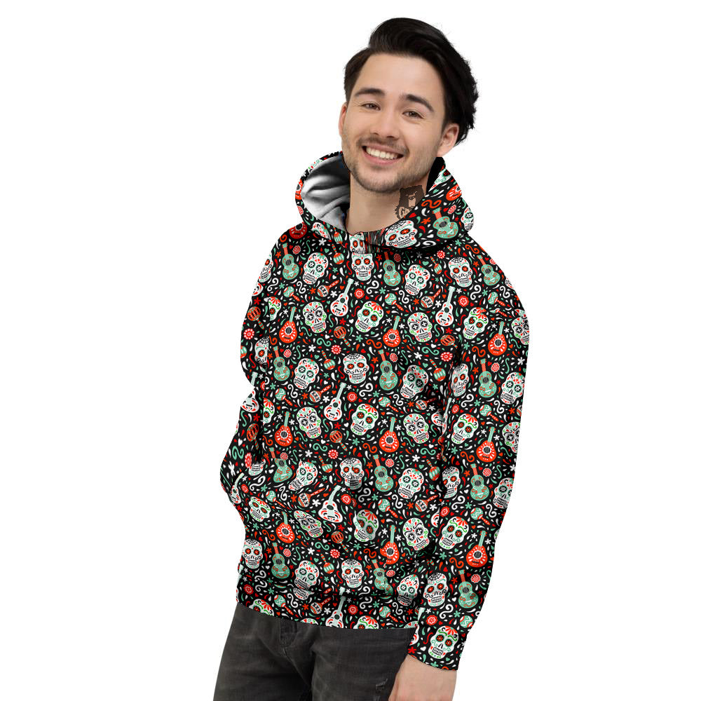 Day Of The Dead Calaveras Print Pattern Men's Hoodie-grizzshop