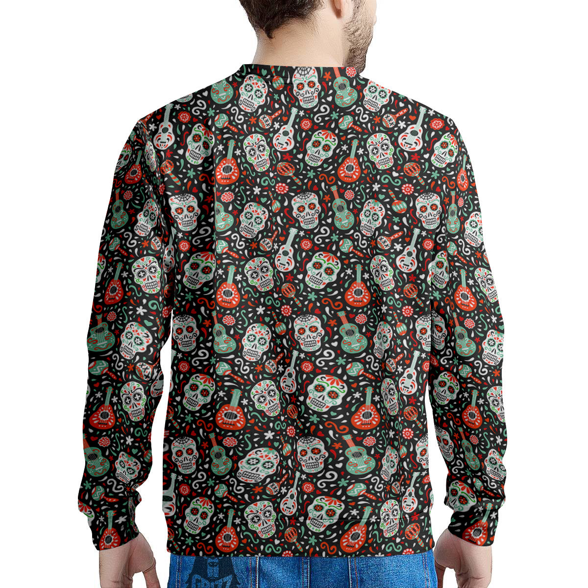 Day Of The Dead Calaveras Print Pattern Men's Sweatshirt-grizzshop