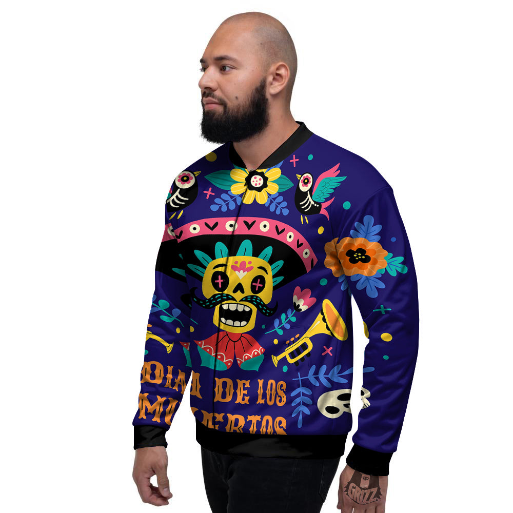 Day Of The Dead Cinco de Mayo Print Men's Bomber Jacket-grizzshop