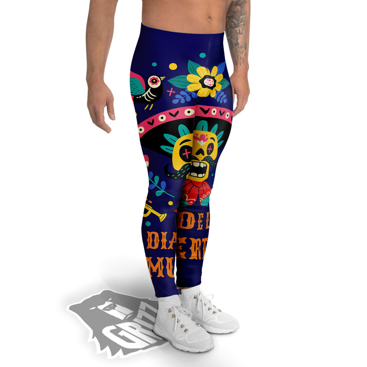 Day Of The Dead Cinco de Mayo Print Men's Leggings-grizzshop