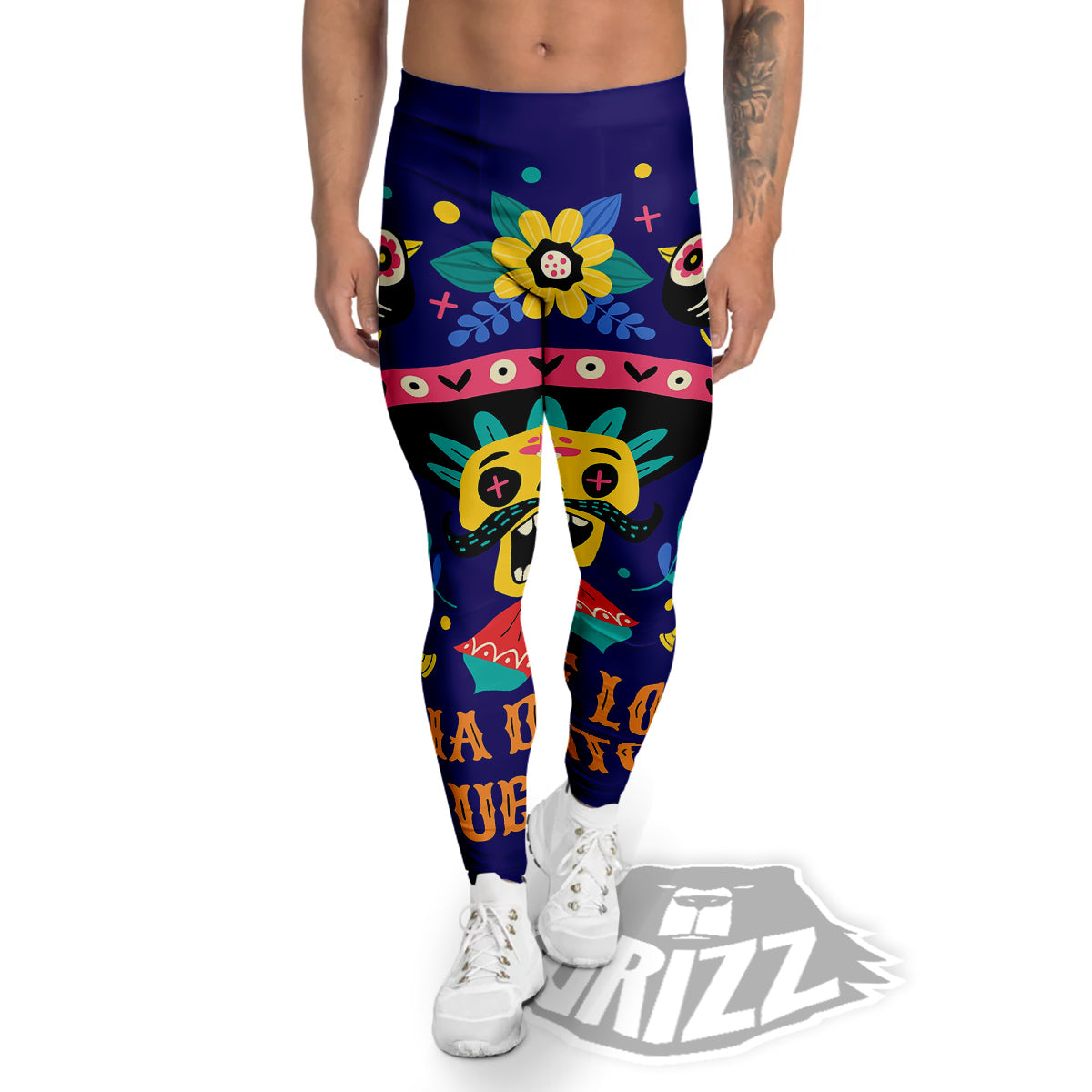 Day Of The Dead Cinco de Mayo Print Men's Leggings-grizzshop