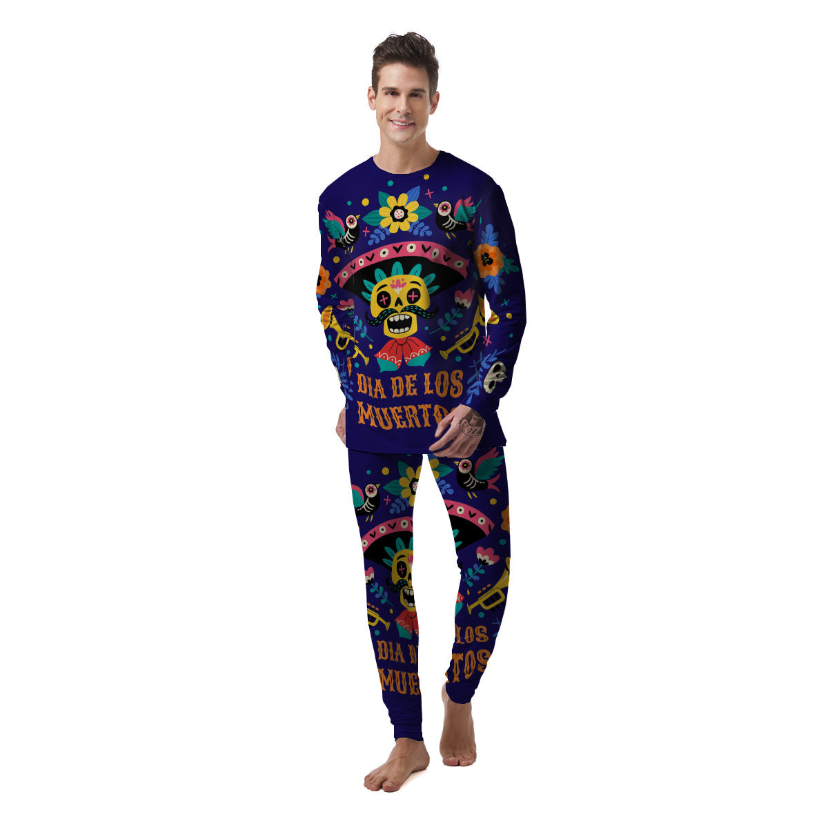 Day Of The Dead Cinco de Mayo Print Men's Pajamas-grizzshop