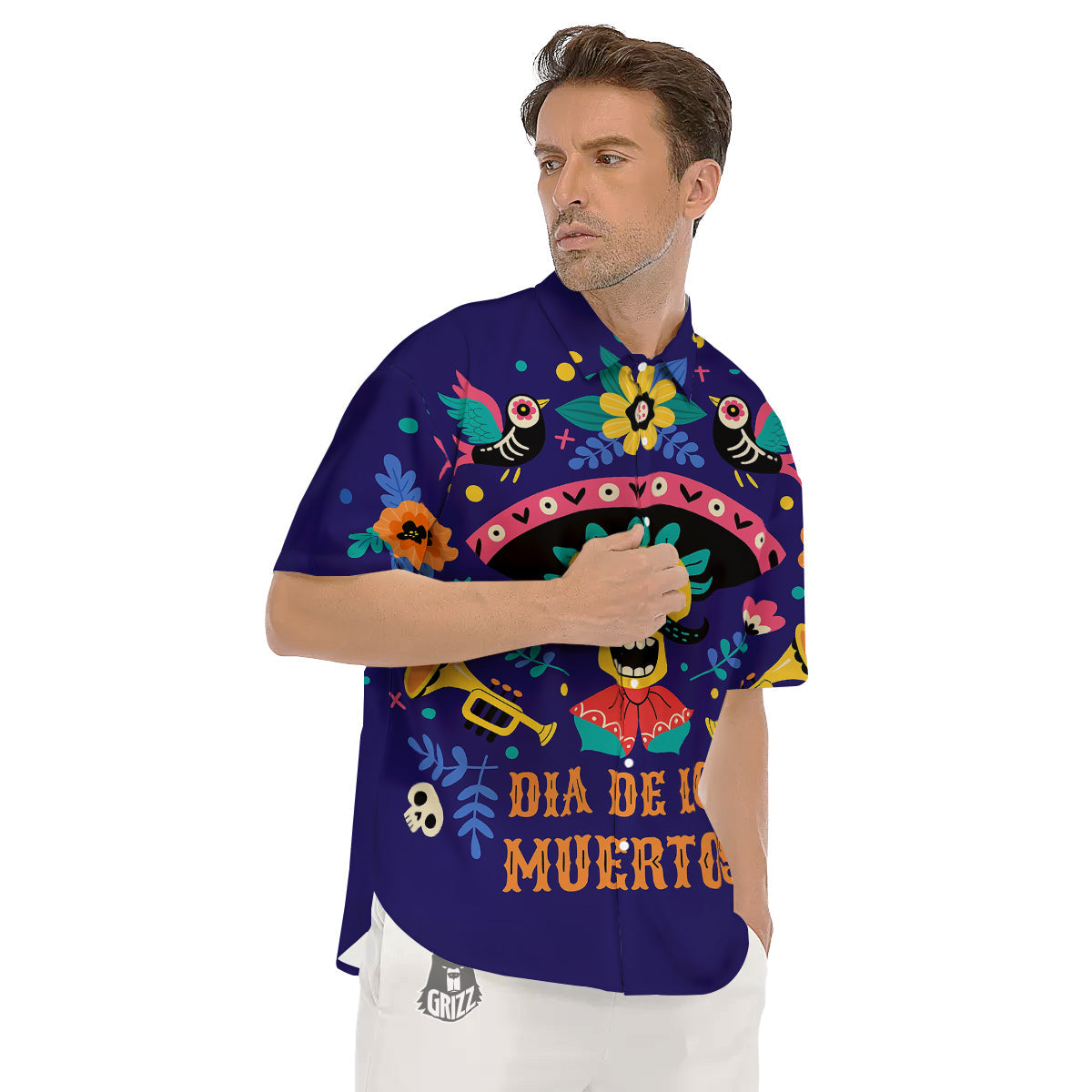 Day Of The Dead Cinco de Mayo Print Men's Short Sleeve Shirts-grizzshop