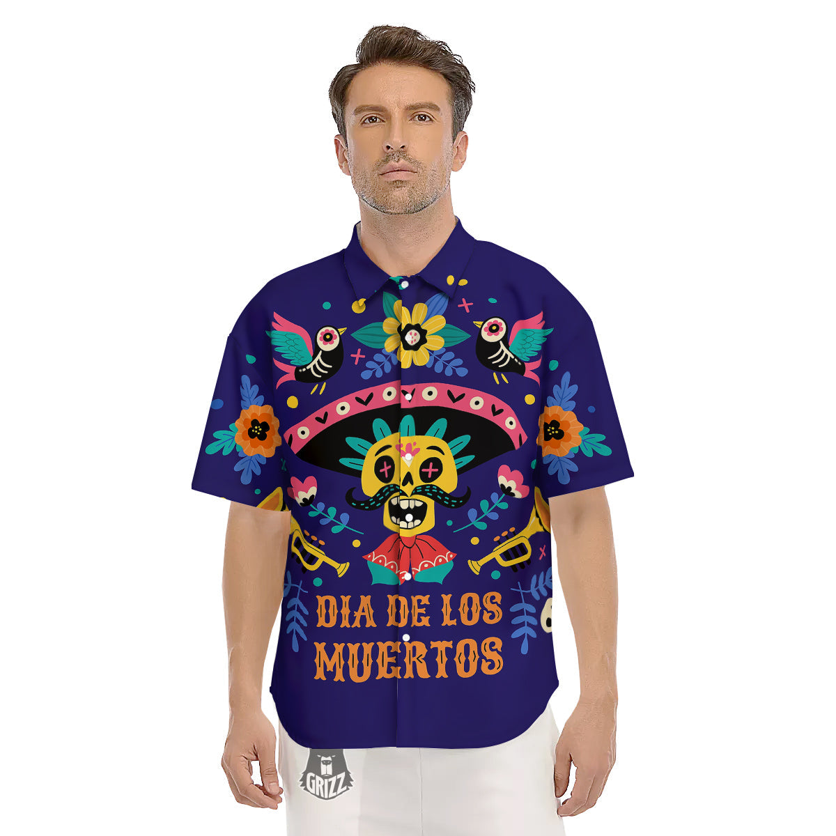 Day Of The Dead Cinco de Mayo Print Men's Short Sleeve Shirts-grizzshop