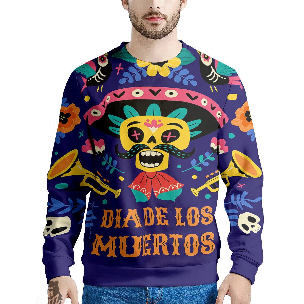 Day Of The Dead Cinco de Mayo Print Men's Sweatshirt-grizzshop