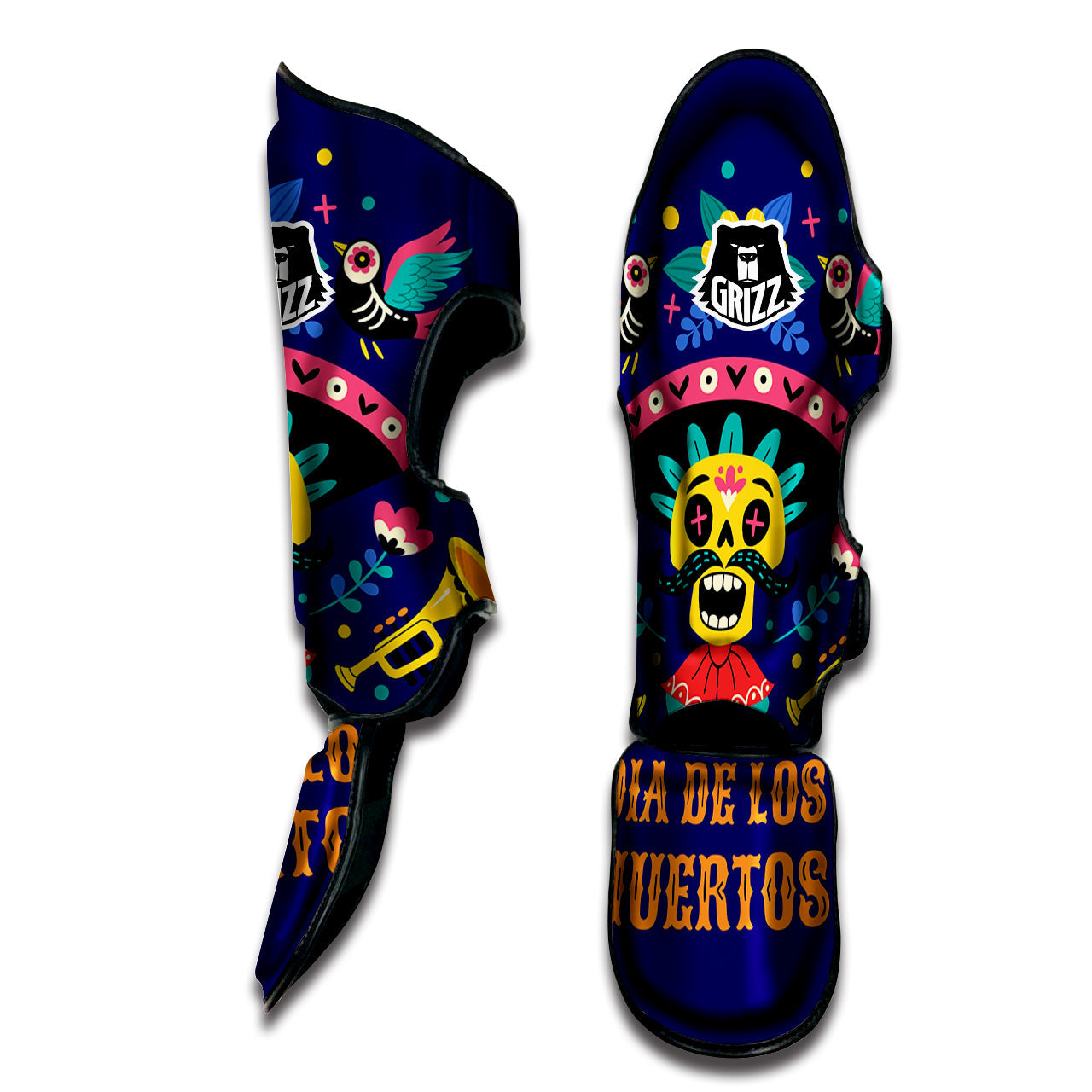 Day Of The Dead Cinco de Mayo Print Muay Thai Shin Guards-grizzshop