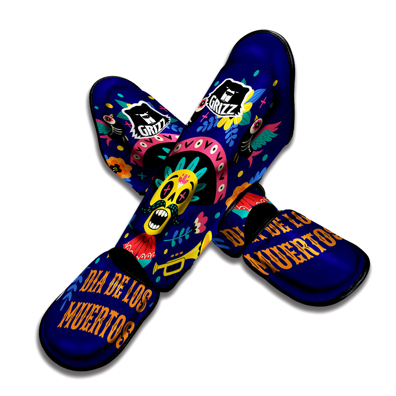 Day Of The Dead Cinco de Mayo Print Muay Thai Shin Guards-grizzshop