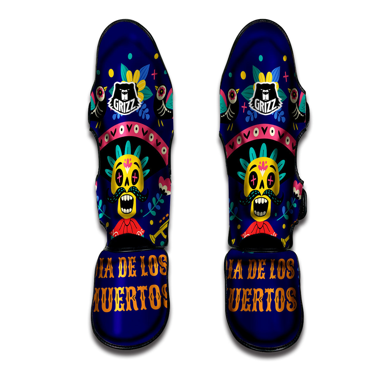 Day Of The Dead Cinco de Mayo Print Muay Thai Shin Guards-grizzshop