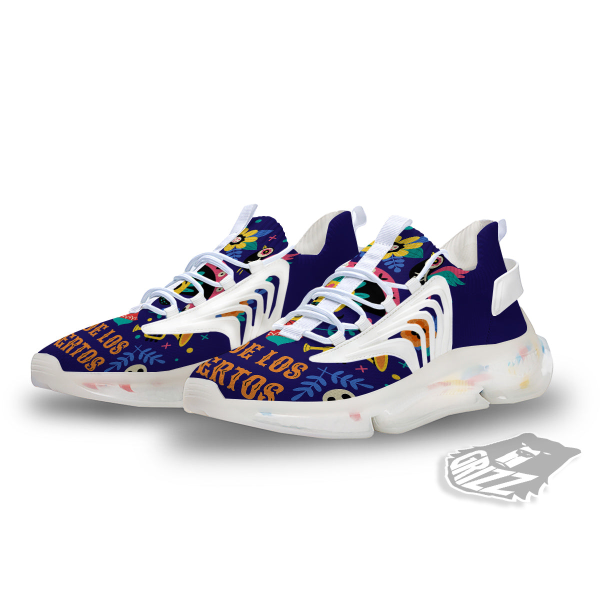 Day Of The Dead Cinco de Mayo Print White Gym Shoes-grizzshop