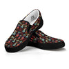 Day Of The Dead Dia De Los Muertos Print Pattern Black Slip On Shoes-grizzshop