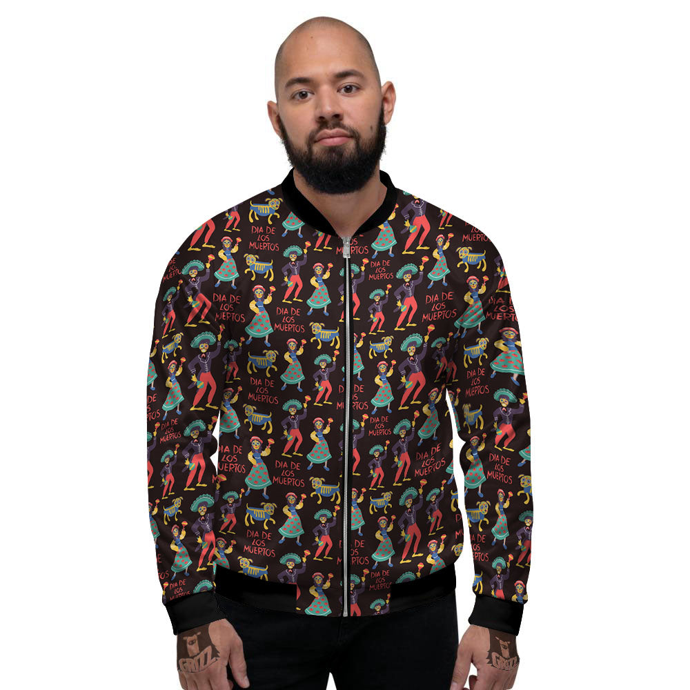 Day Of The Dead Dia De Los Muertos Print Pattern Men's Bomber Jacket-grizzshop