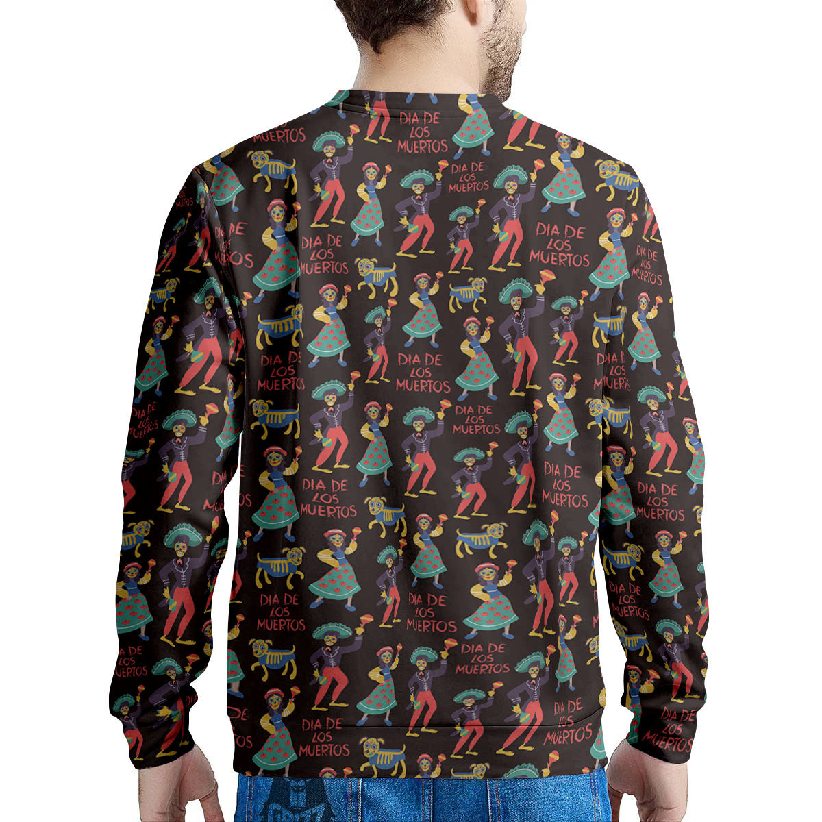 Day Of The Dead Dia De Los Muertos Print Pattern Men's Sweatshirt-grizzshop