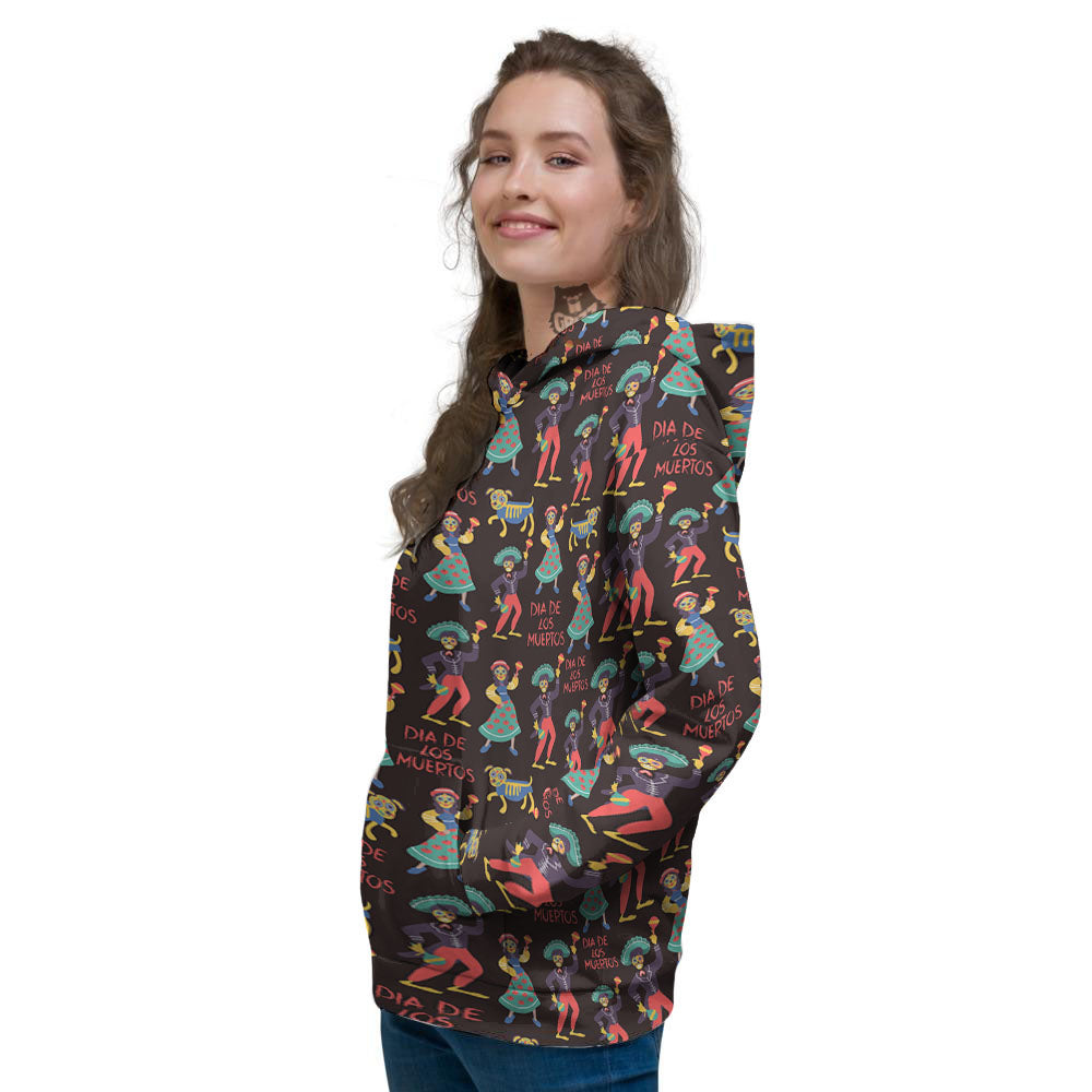 Day Of The Dead Dia De Los Muertos Print Pattern Women's Hoodie-grizzshop