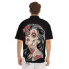 Day of The Dead Calavera Girl Print Men's Short Sleeve Shirts-grizzshop