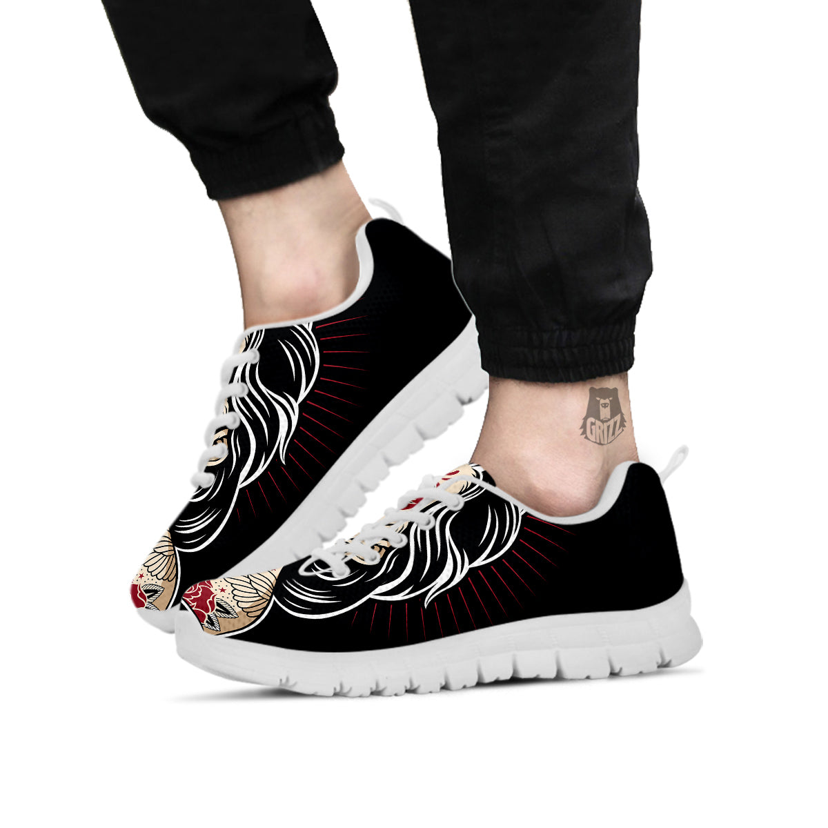 Day of The Dead Calavera Girl Print White Sneaker-grizzshop
