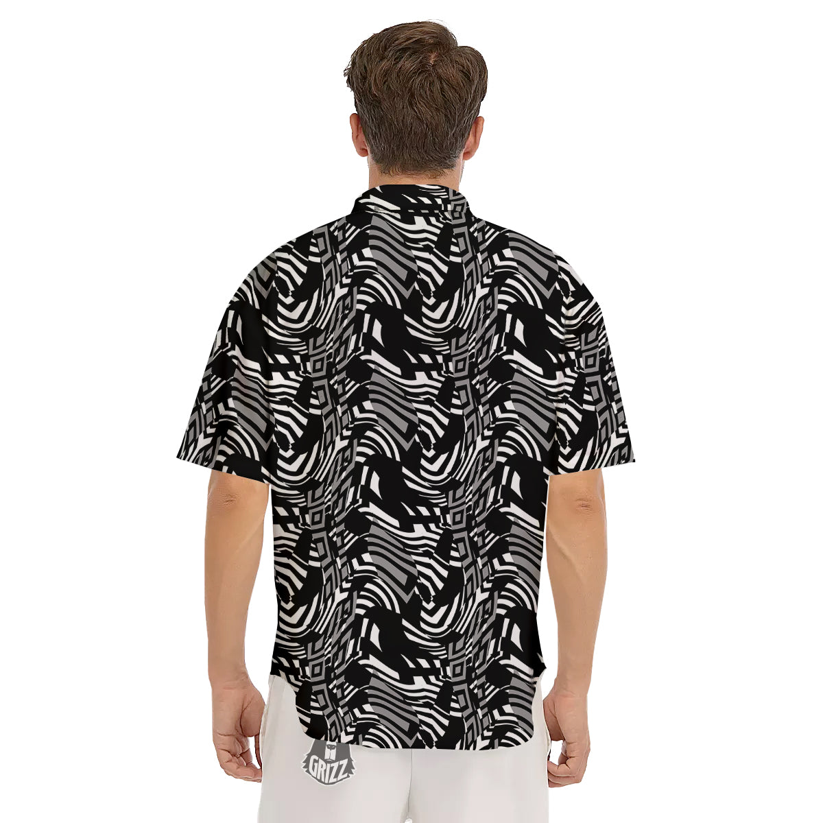 Dazzle Abstract Print Pattern Men's Short Sleeve Shirts-grizzshop