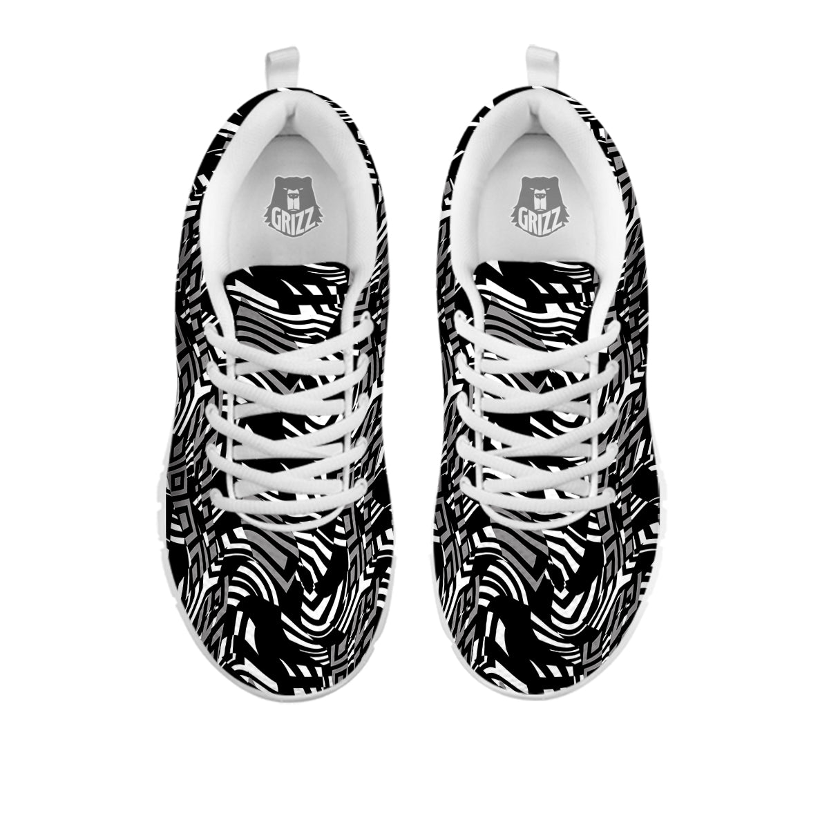 Dazzle Abstract Print Pattern White Sneaker-grizzshop