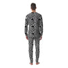 Dazzle White And Black Print Pattern Men's Pajamas-grizzshop