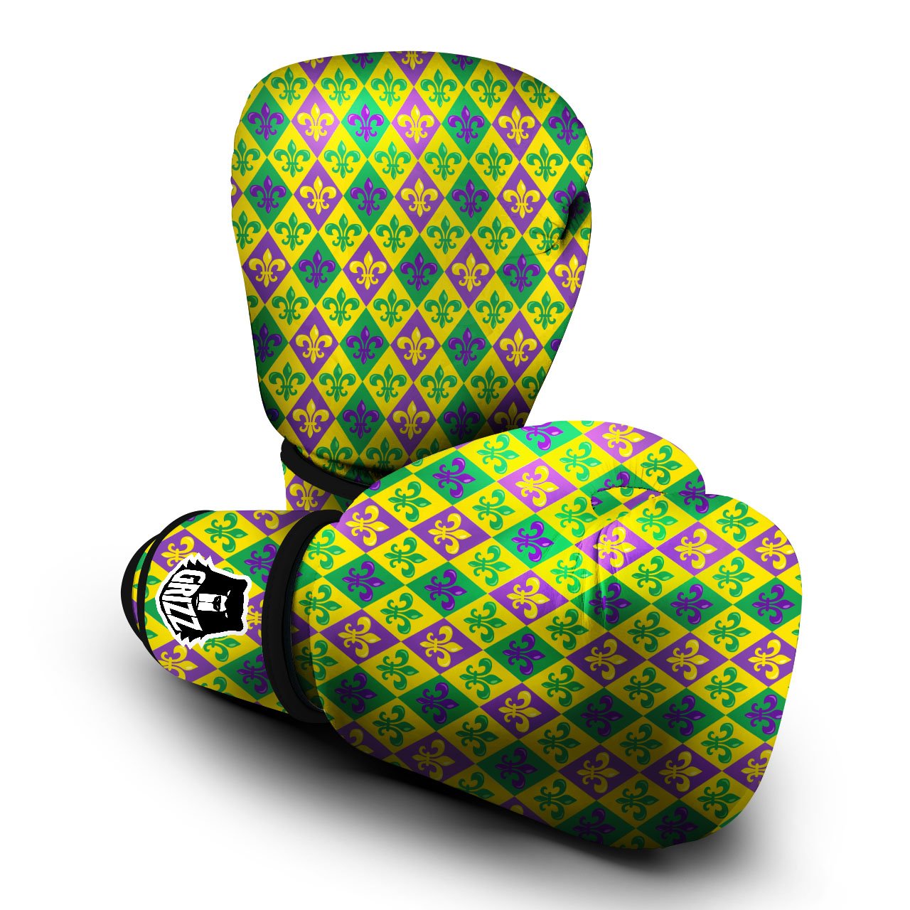 De Lis Mardi Gras Print Pattern Boxing Gloves-grizzshop