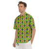 De Lis Mardi Gras Print Pattern Men's Short Sleeve Shirts-grizzshop