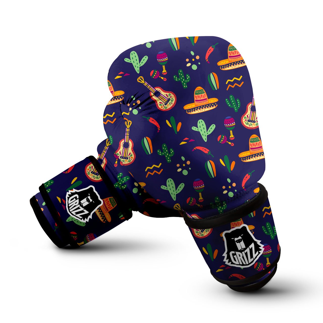 De Mayo Mexico Cinco Print Pattern Boxing Gloves-grizzshop