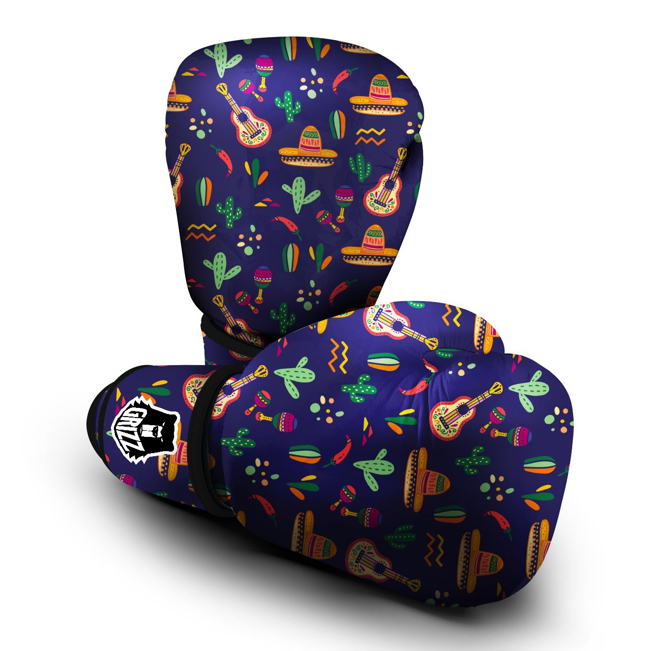 De Mayo Mexico Cinco Print Pattern Boxing Gloves-grizzshop
