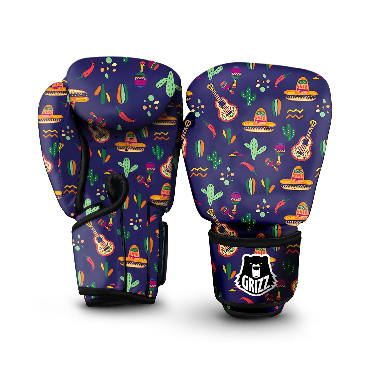 De Mayo Mexico Cinco Print Pattern Boxing Gloves-grizzshop