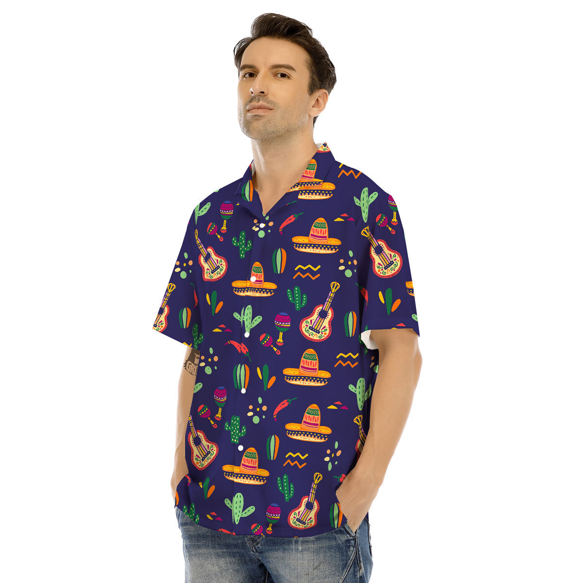 De Mayo Mexico Cinco Print Pattern Men's Hawaiian Shirt-grizzshop