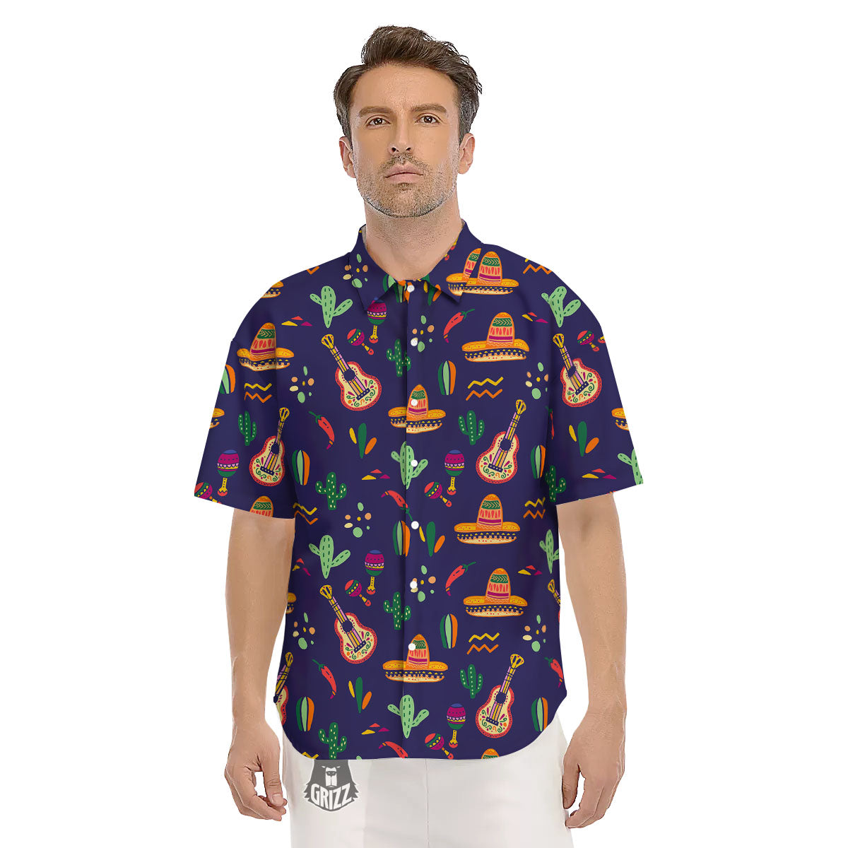 De Mayo Mexico Cinco Print Pattern Men's Short Sleeve Shirts-grizzshop