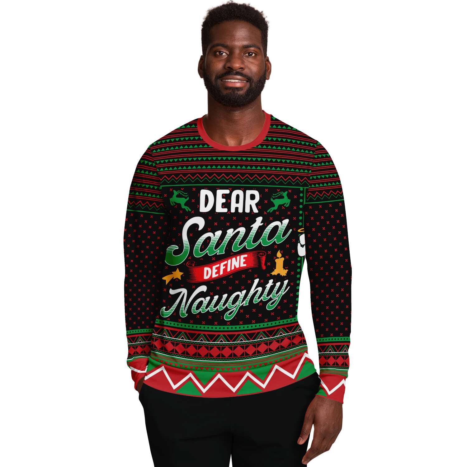 Dear Santa Define Naughty Ugly Christmas Sweater-grizzshop