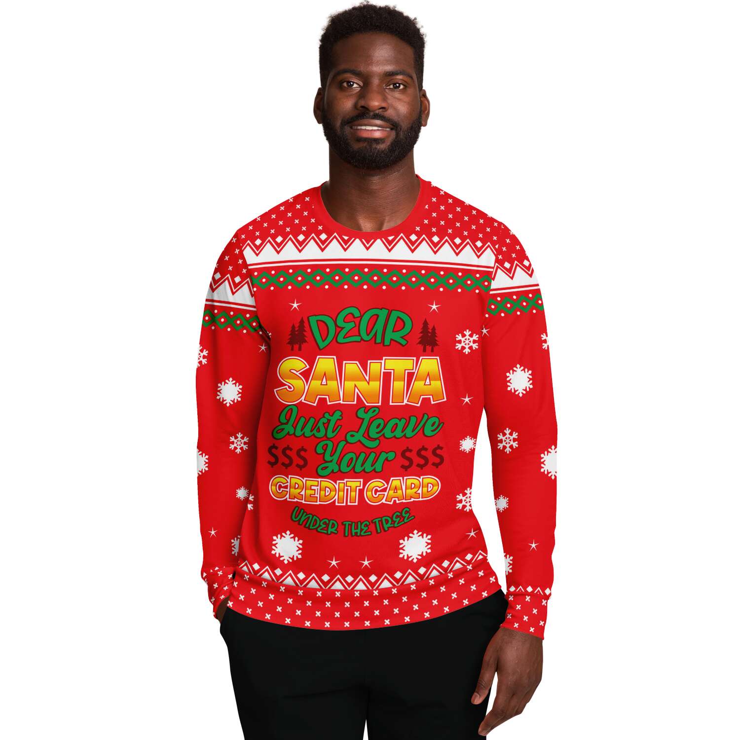 Dear Santa Just Leave Your Credit Card Under The Tree Ugly Christmas Sweater-grizzshop