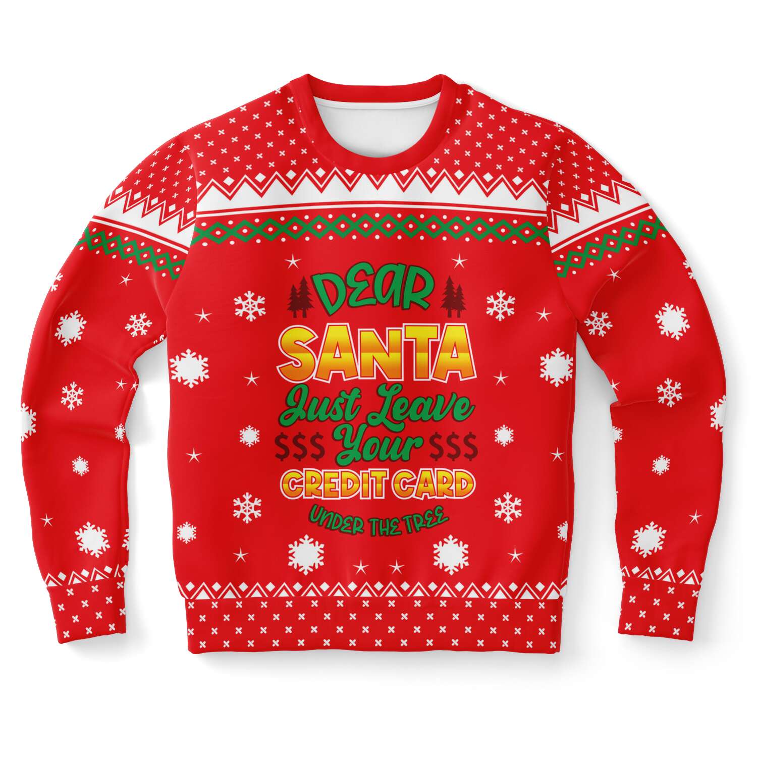 Dear Santa Just Leave Your Credit Card Under The Tree Ugly Christmas Sweater-grizzshop