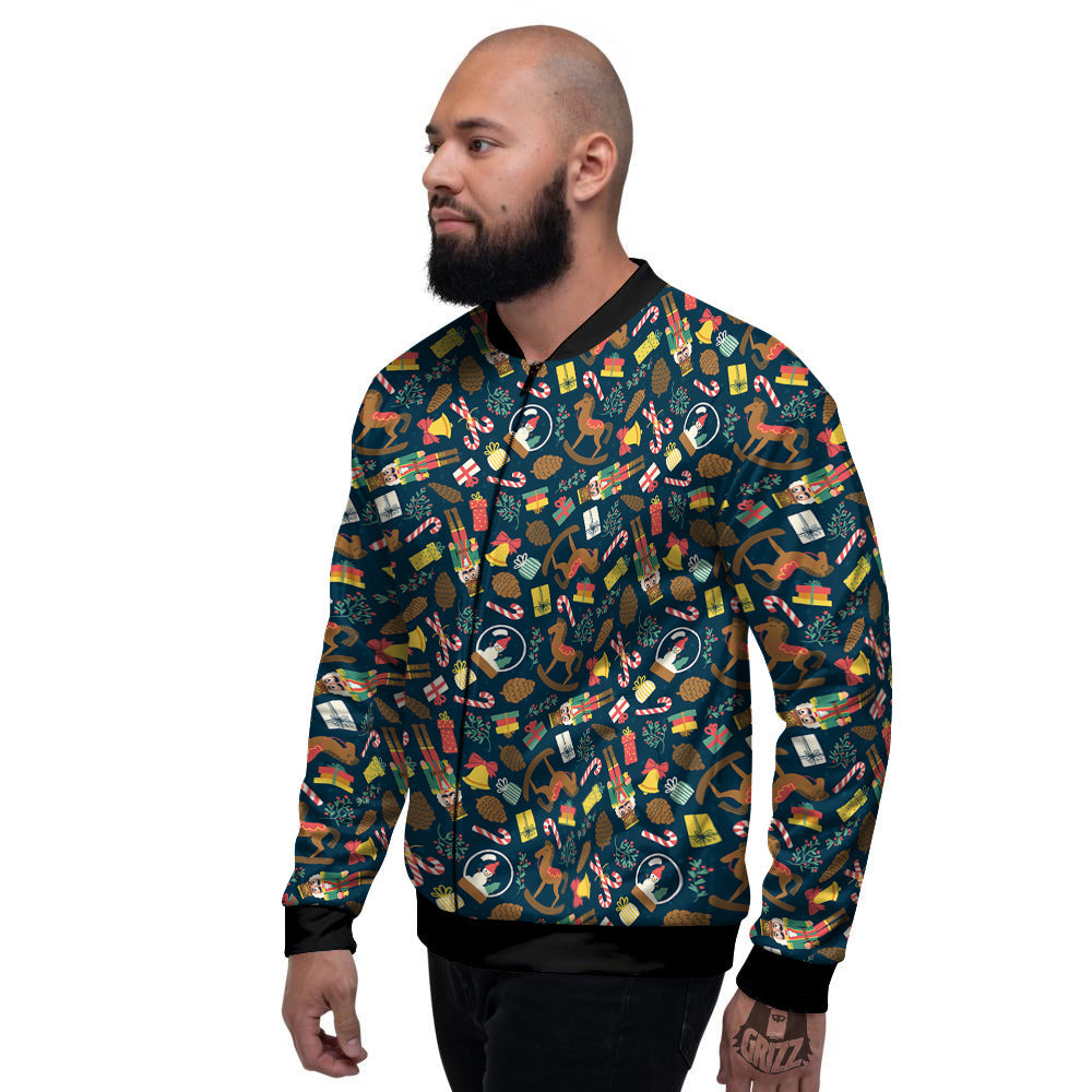 Decorations Christmas Print Pattern Men's Bomber Jacket-grizzshop