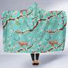 Deer Blossom Tree Pattern Print Hooded Blanket-grizzshop