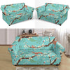 Deer Blossom Tree Pattern Print Loveseat Cover-grizzshop