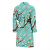 Deer Blossom Tree Pattern Print Men Long Robe-grizzshop