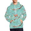 Deer Blossom Tree Pattern Print Men Pullover Hoodie-grizzshop