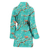 Deer Blossom Tree Pattern Print Women Long Robe-grizzshop