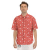 Deer Christmas Print Pattern Men's Short Sleeve Shirts-grizzshop