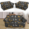 Deer Christmas Tree Pattern Print Loveseat Cover-grizzshop