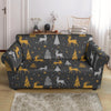 Deer Christmas Tree Pattern Print Loveseat Cover-grizzshop