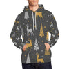 Deer Christmas Tree Pattern Print Men Pullover Hoodie-grizzshop