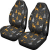 Deer Christmas Tree Pattern Print Universal Fit Car Seat Cover-grizzshop